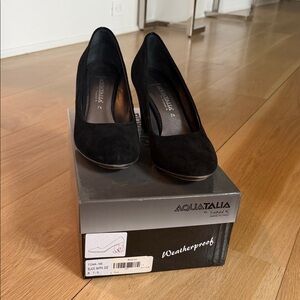Aquatalia Black Suede Heels